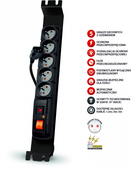 Filtr przeciwzakłóceniowy ACAR F5 RACK IEC