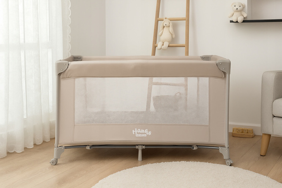 ŁÓŻECZKO TURYSTYCZNE SZYBKIE ROZKŁADANIE QUICK MATERACYK MOSKITIERA BEŻOWE