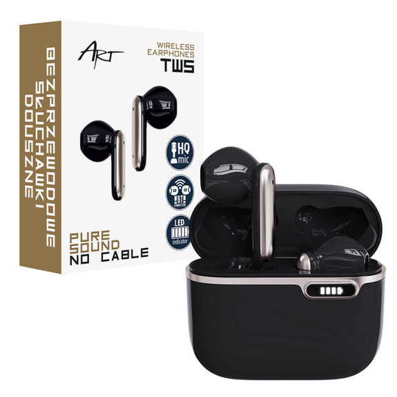 SŁUCHAWKI BEZPRZEWODOWE TWS BLUETOOTH HQ mikrofon BT 5.1 czarne
