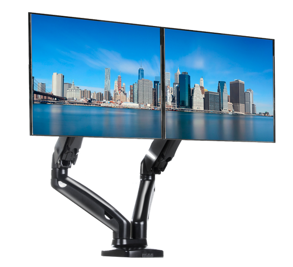 L-16GD - Regulowany uchwyt do 2 monitorów na sprężynie gazowej