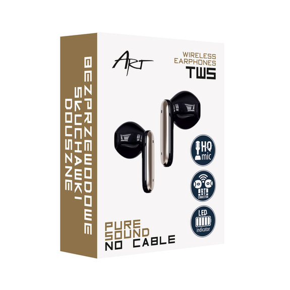 SŁUCHAWKI BEZPRZEWODOWE TWS BLUETOOTH HQ mikrofon BT 5.1 czarne